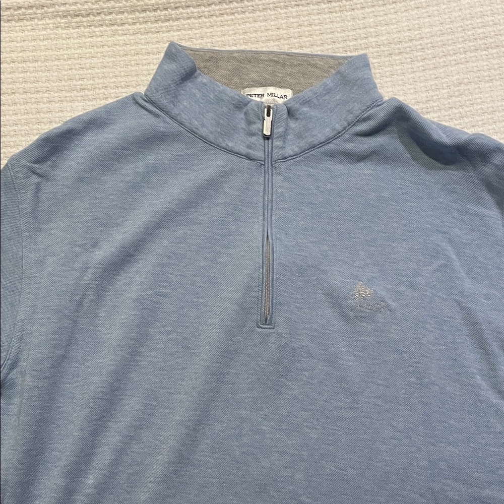 Peter Millar Men's Light Blue Zip-Up Sweater